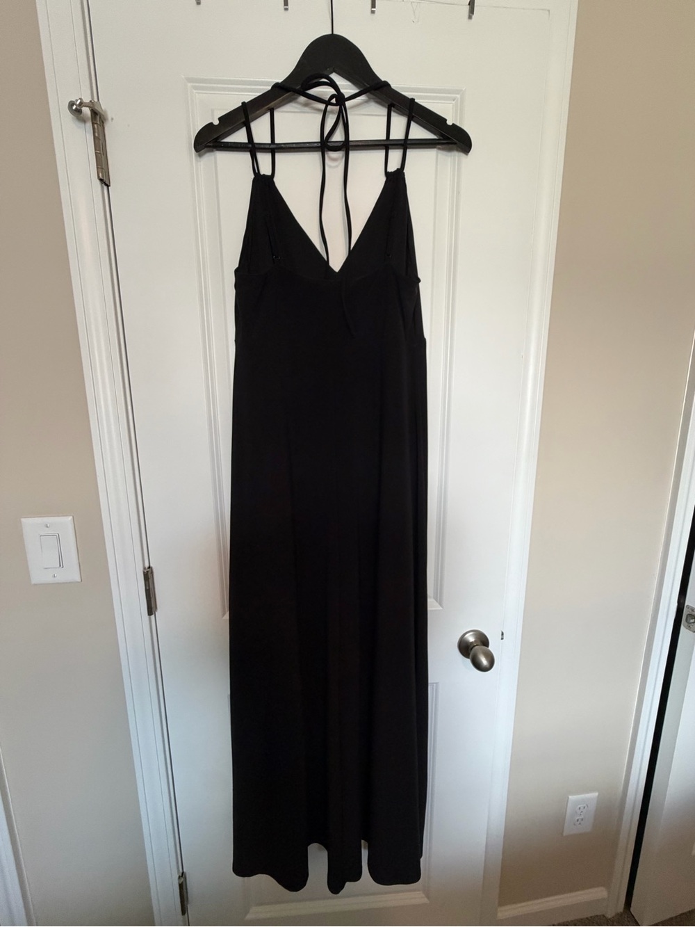 Express Black V-Neck Maxi Dress with Spaghetti Straps